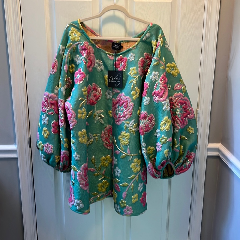 NWT Arianne Elmy Green Lucky mini Dress -celebrity dress! Fits a size 18-20w